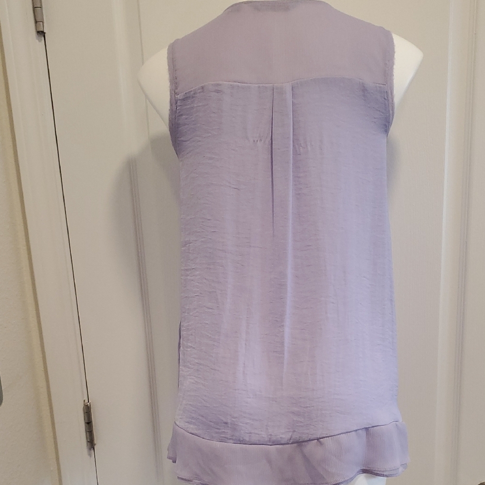 Simply Vera Vera Wang Lavender Sleeveless V-Neck Ruffle-Trim Camisole - Picture 9 of 11